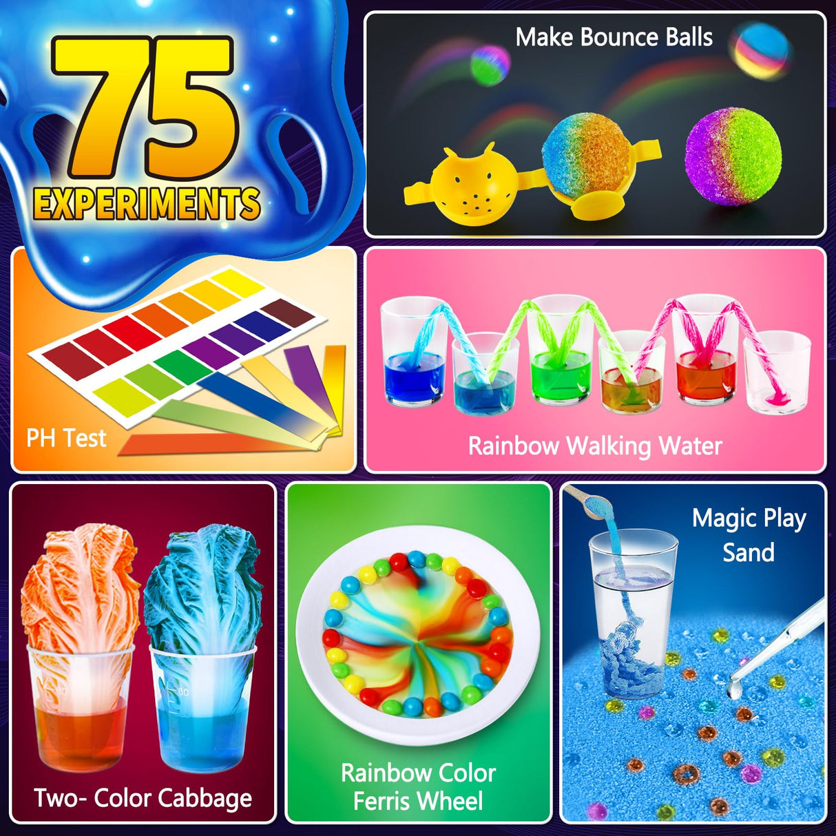 JOPSHEEN 75 Experiments Science Kit for Kids, Chemistry Set, S.T.E.M Educational Birthday Christmas Toys Gifts Idea for Boys and Girls JOPSHEEN