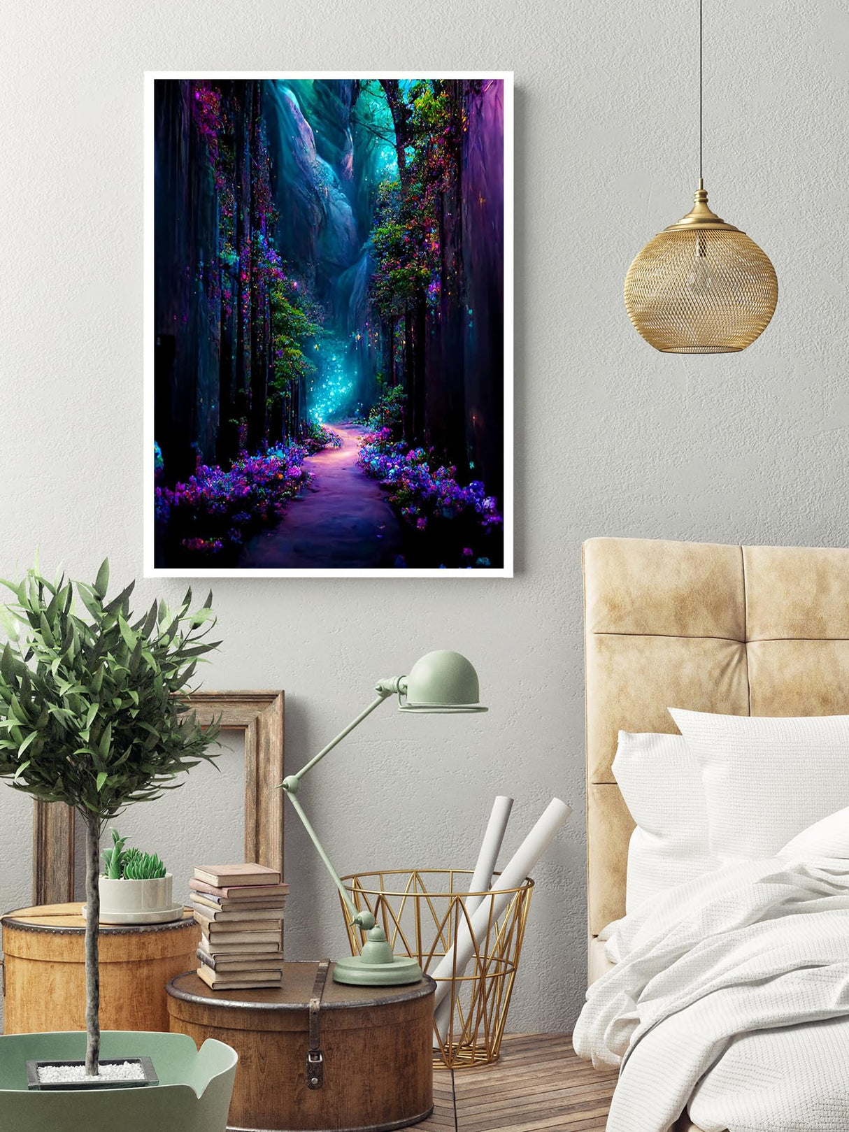 KINPLUB Landscape 5D Diamond Painting Kits for Adults, Tree Cross Diamond Art Kits for Beginners, DIY Full Round Drill Paint by Diamonds, Home Wall Decor 12 x 16 Inch KINPLUB