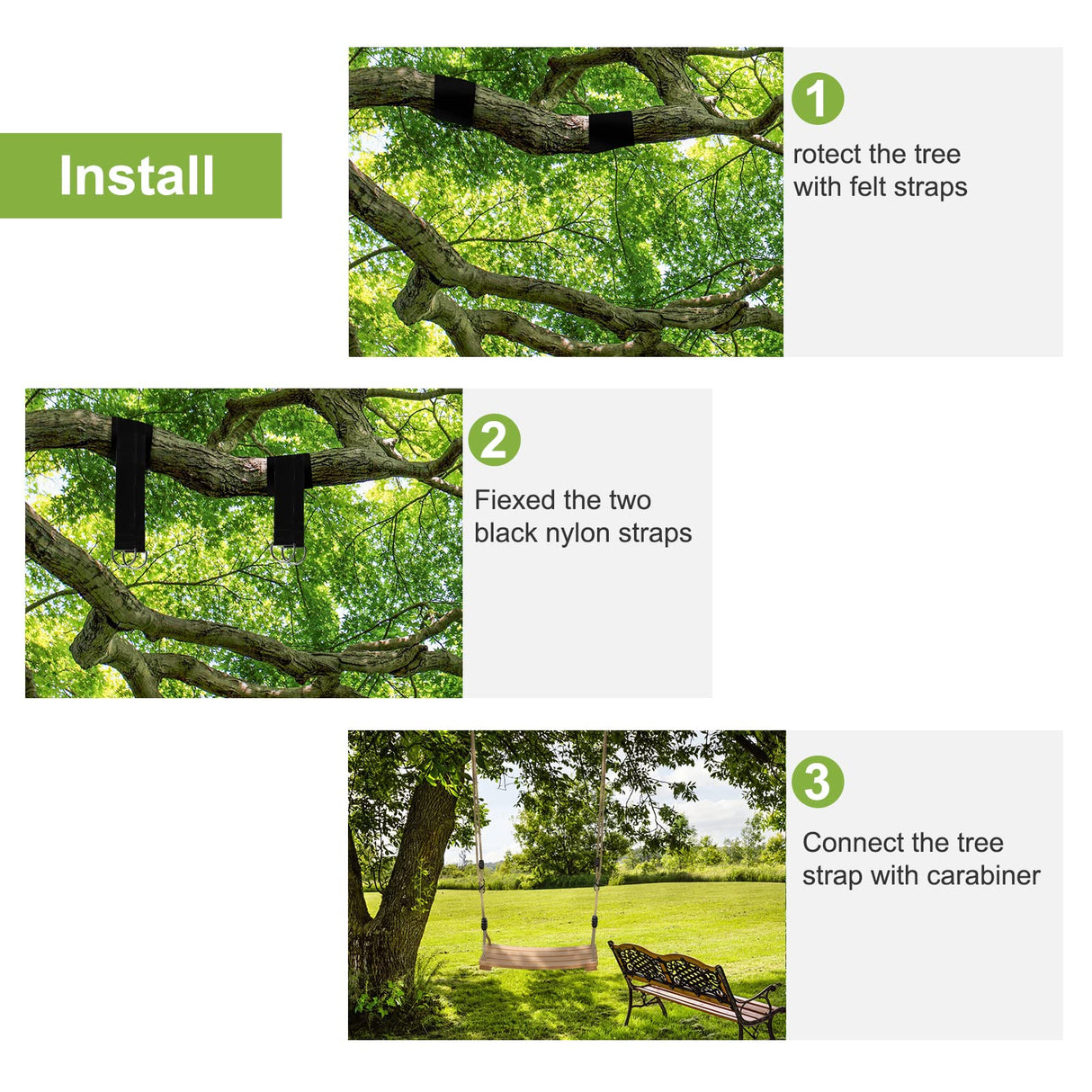 Classic Wooden Tree Swing Seat,Outdoor Tree Swing for Adults and Kids,Wooden Swing Seat with Strong Rope,Indoor/Outdoor Swing Seat for Garden, Patio, or Front Porch YAERSI