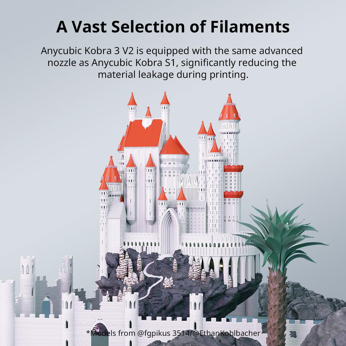 Anycubic Kobra 3 V2 Combo 3D Printer, Smart Multicolor Printing Up to 600mm/s Print Speed, Active Filament Drying Enhanced Auto-leveling for Higher Success Rates, 10.0'' x 10.0' x 10.2'' Printing Size ANYCUBIC