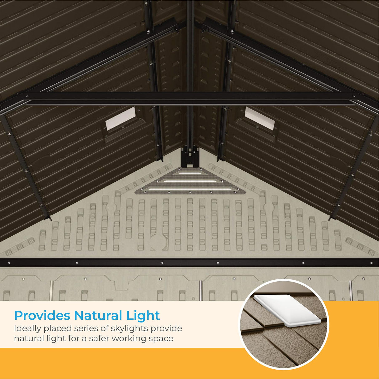 Suncast 8' x 7' Heavy-Duty Resin Tremont Storage Shed, Cream Suncast