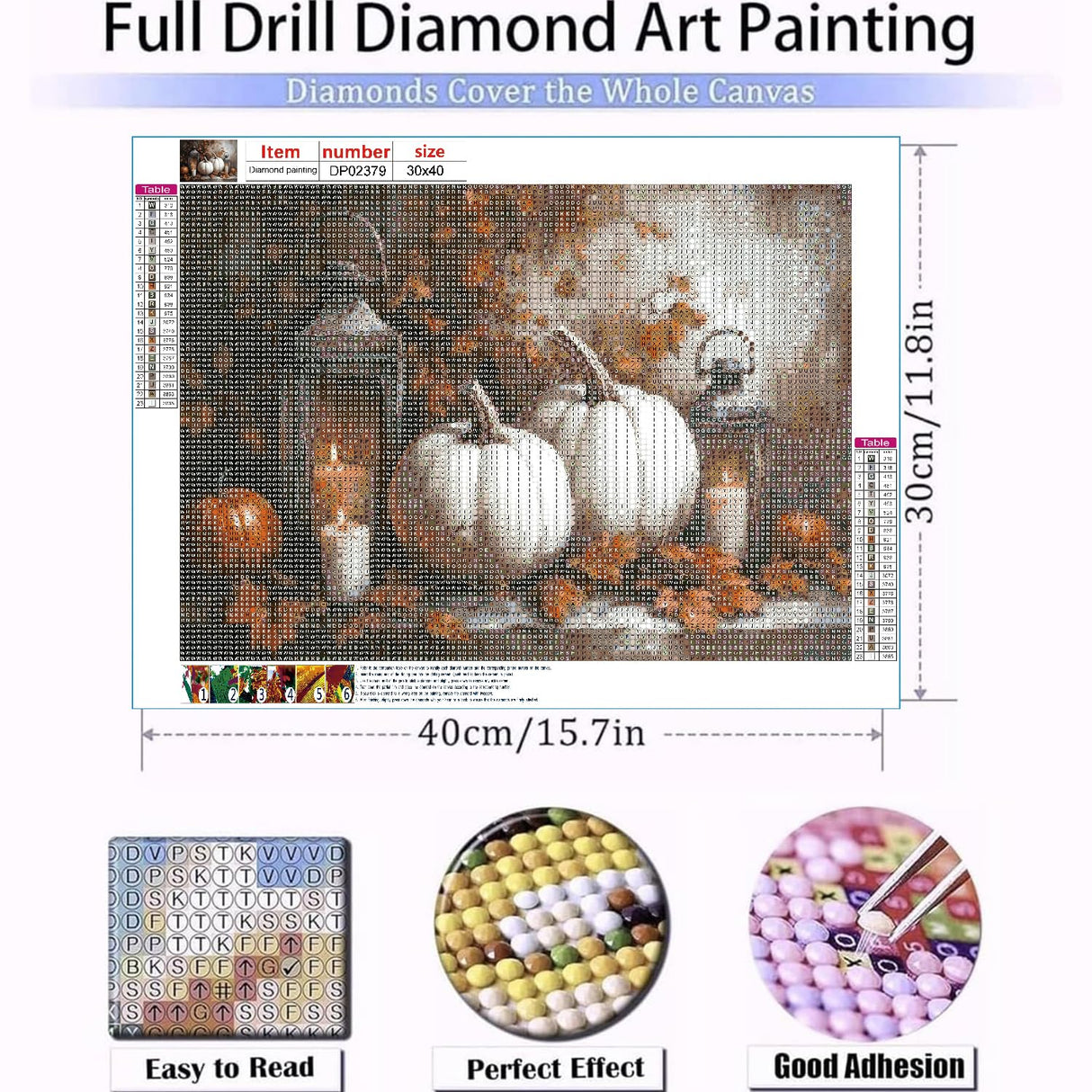 Diamond Art Kits for Adults Beginner, Autumn Pumpkin Fall Leaf DIY Modern Diamond Painting Kits 5D Diamond Dots Gem Art Crafts with Tools,Round Full Drill Crafts for Home Wall Decor&Gift-12x16in BAWKENTON