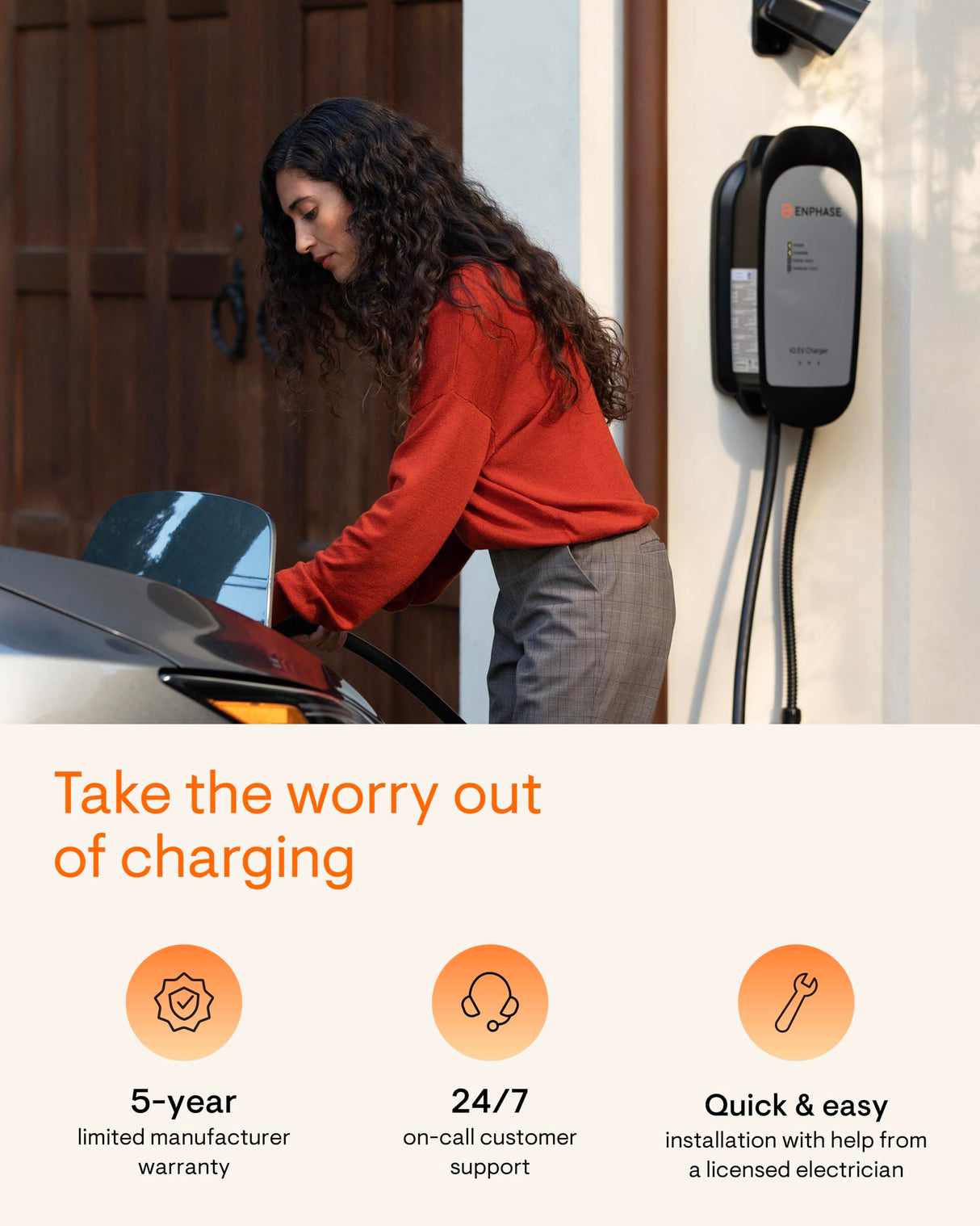 32 Amp Plug-in Smart EV Charger - Enphase IQ 40 with NEMA 14-50 Plug, 7.7kW Power, 240V, 5-Year Warranty, Wi-Fi Connected, Safety Certified, 25ft Cable & Ruggedized J1772 Connector Enphase Energy