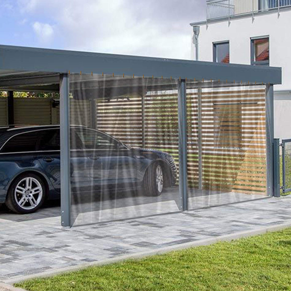 Covers & all Outdoor Clear Tarp Curtain, 18oz Clear Outdoor Curtains For Patio, Waterproof & Tear Proof Transparent PVC Vinyl Tarp with Rustrpoof Grommets for Porch, Gazebos, Balcony (8'H x 10'W feet) Covers & All