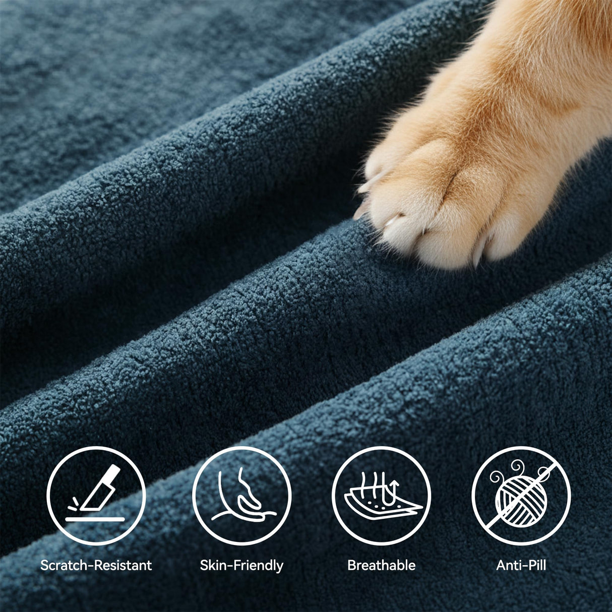 104.3" Boneless Curved Couch, l Shaped 4-Seater Cloud Couch with Deep Seat Chaise, Oversized Curved Sofa, Chenille Modular Sectional Couches for Living Room, No Assembly, Blue Abbrevi