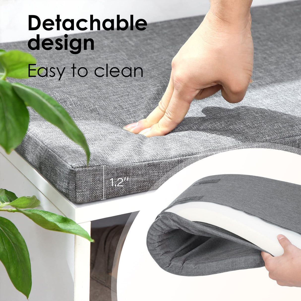 PayLessHere Shoe Bench Storage Bench Entryway Bench Shoe Storage Organizer, 11.8 x 40.9 x 20.7 Inches, with Cushion and 10 Adjustable Compartments for Living Room Entryway Hallway Bedroom PayLessHere