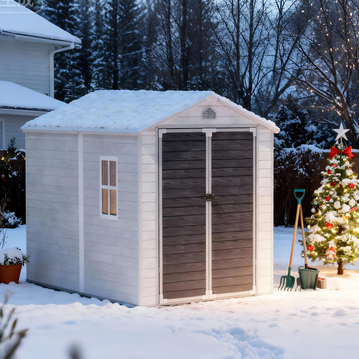 RichFire 6x8 FT Plastic Resin Shed with Floor, All-Weather Storage Sheds Outdoor with Floor and Window Easy to Install, Large Plastic Sheds & Outdoor Storage for Garden Backyard Patio, Dove Grey RichFire