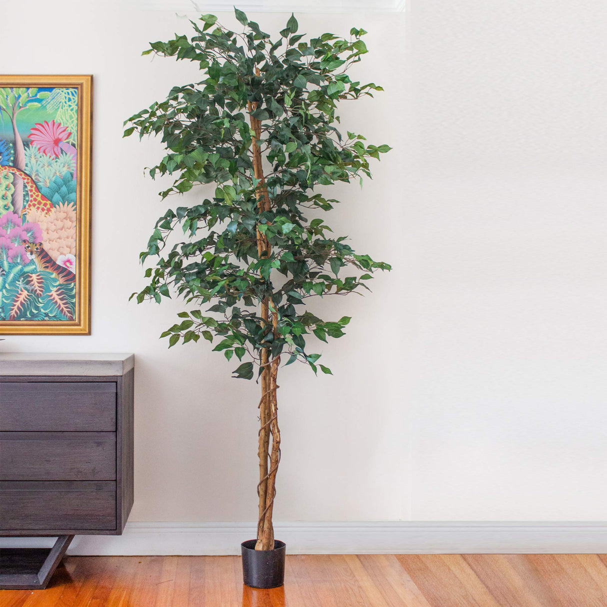 Nearly Natural 7ft. Ficus Artificial Tree, Green Nearly Natural