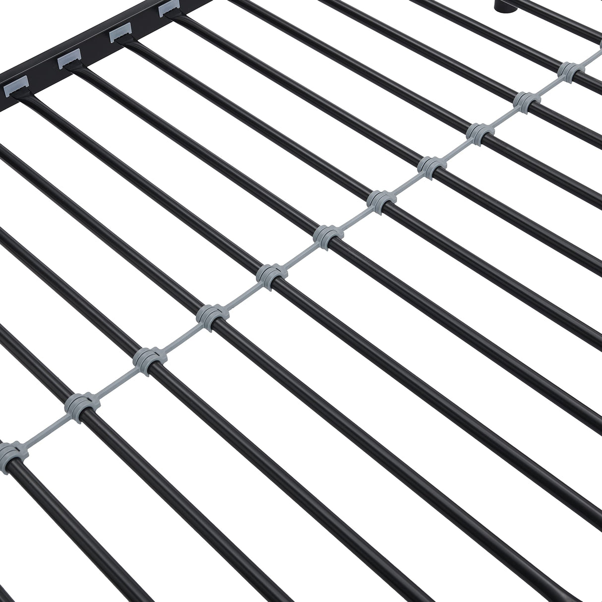 EMKK Twin Over Twin Bunk Bed with Trundle,Metal Triple Bunk Beds w/Two Side Ladders & Safety Guard Rail,3 in 1 Bunk Beds for Kids Teens, No Box Spring Needed Metal Bunkbed,Can be Divided Into Two Beds EMKK