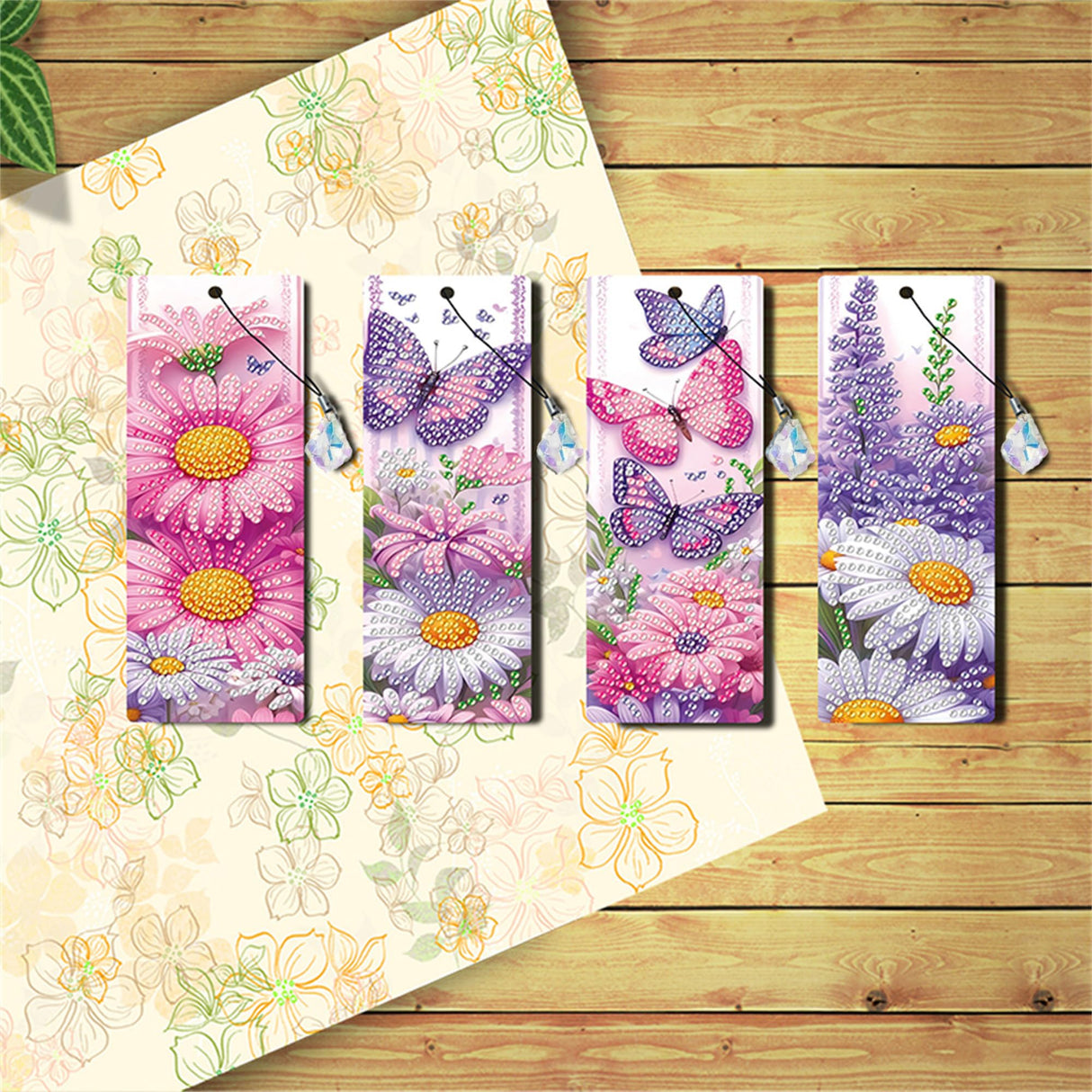 4pcs Butterfly Diamond Art Bookmarks,Diamond Painting Bookmarks Kits for Adult,DIY Gem Art Small Crafts with Rhinestone Tassel,Paint by Diamonds for Graduation Birthday Reader Gifts. (Butterfly) NDNXYXGS