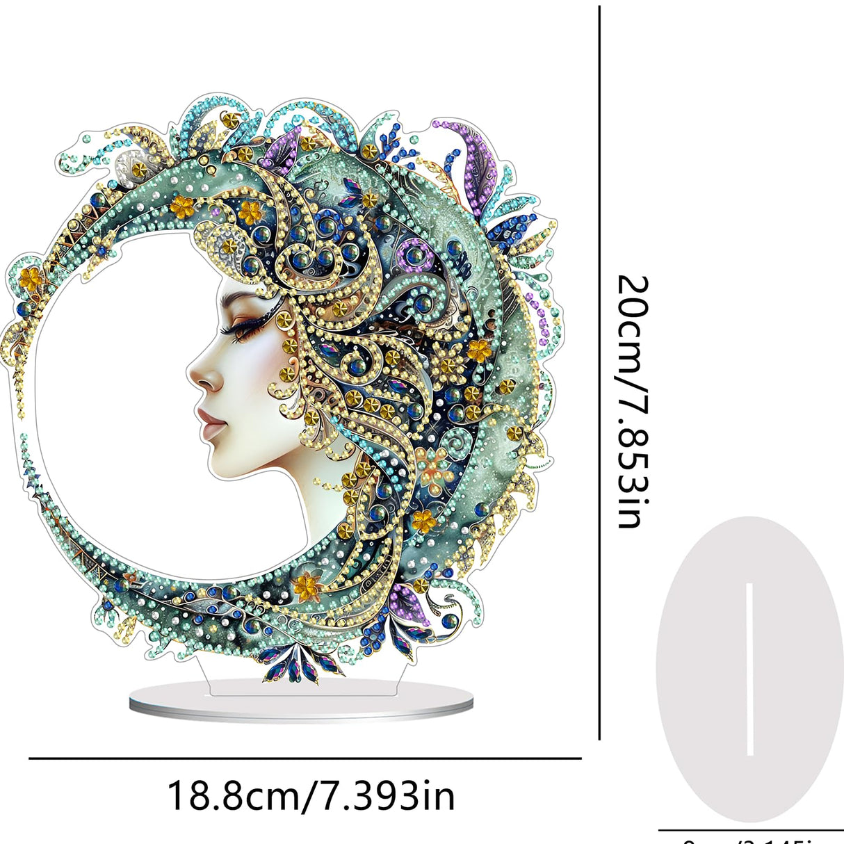 hyzsj DIY Diamond Desktop Ornament, Crystal Diamond Art Painting Tabletop Ornaments Single Sided, Diamond Ornament for Adult Beginner Home Office Decor Crafts Gift(7.9x7.6inch) hyzsj