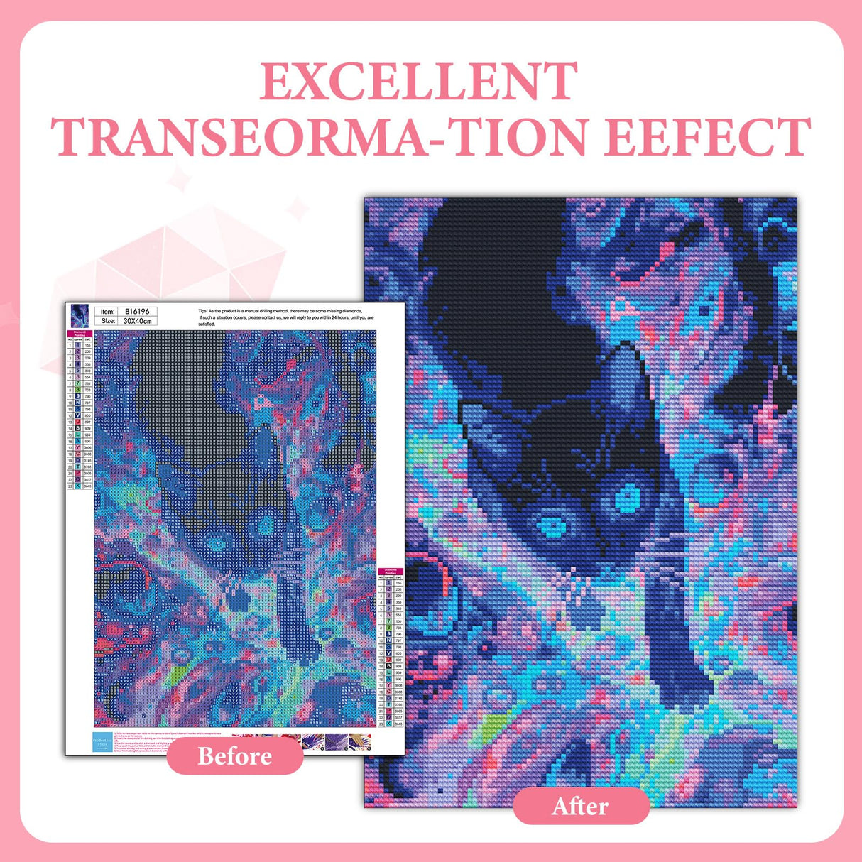 Diamond Art Kits for Adults, 5D Black Cat Diamond Painting Kits for Beginner, DIY Black Cat Gem Art Dots for Adults, Perfect for Home Wall Decor 12x16 Inch GEEHEIY