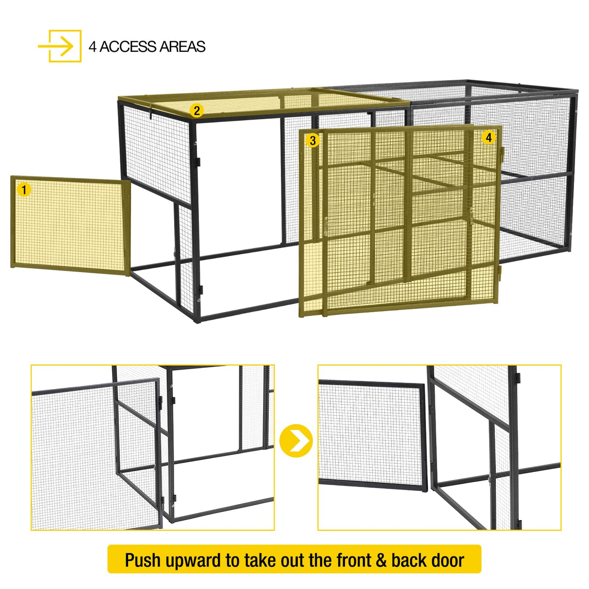 Aivituvin 71in Chicken Coop Run Extension Outdoor Rabbit Expansion Pen for Aivituvin Chicken Coop Hutch,Removable Doors for Easy Combination Aivituvin