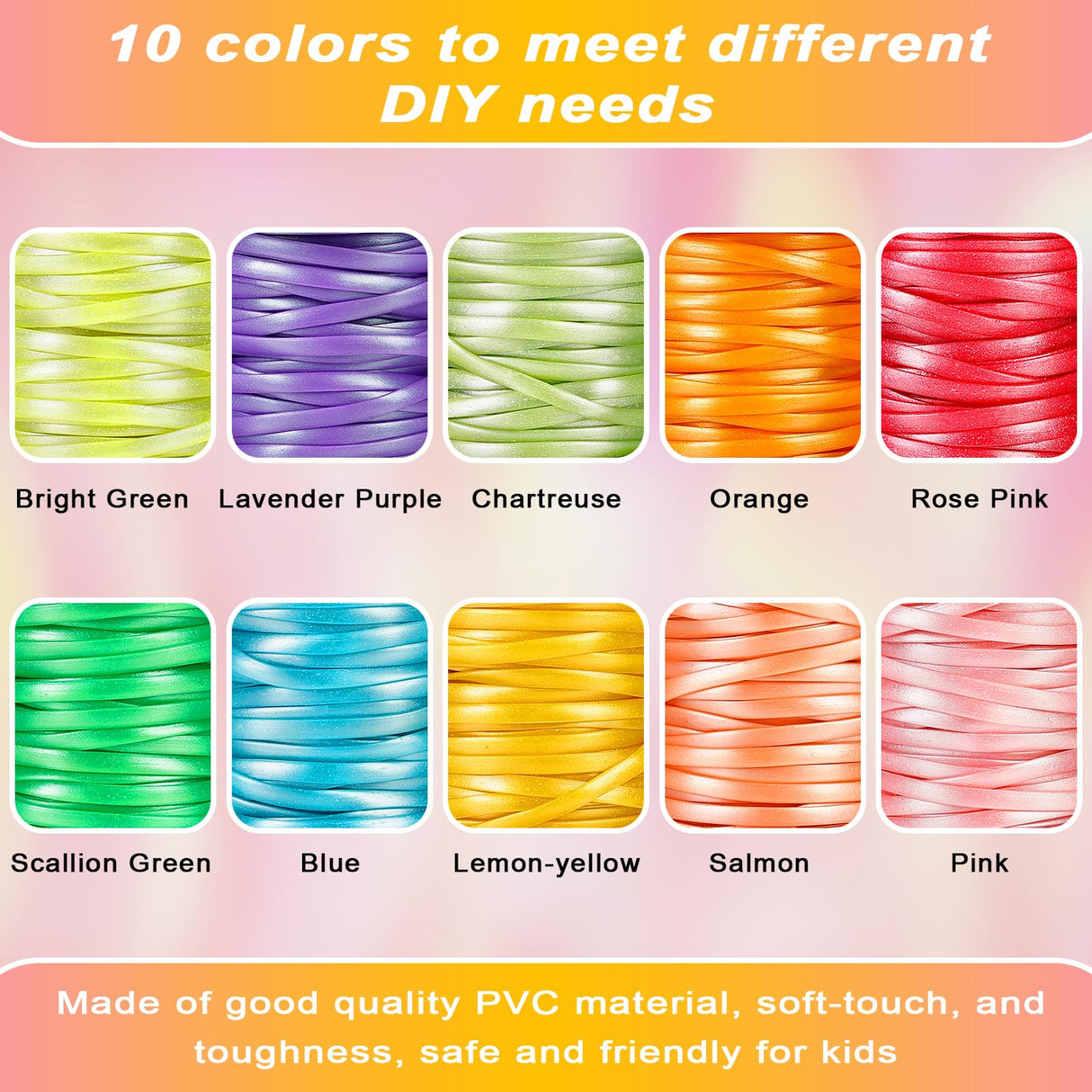 PP OPOUNT Lanyard String, 10 Rolls Pearly-Lustre Color Boondoggle String with Beads and Accessories, Gimp Bracelet Making Kit for Beginners DIY Bracelets, Key Chains and Lanyards, Camp Crafts PP OPOUNT