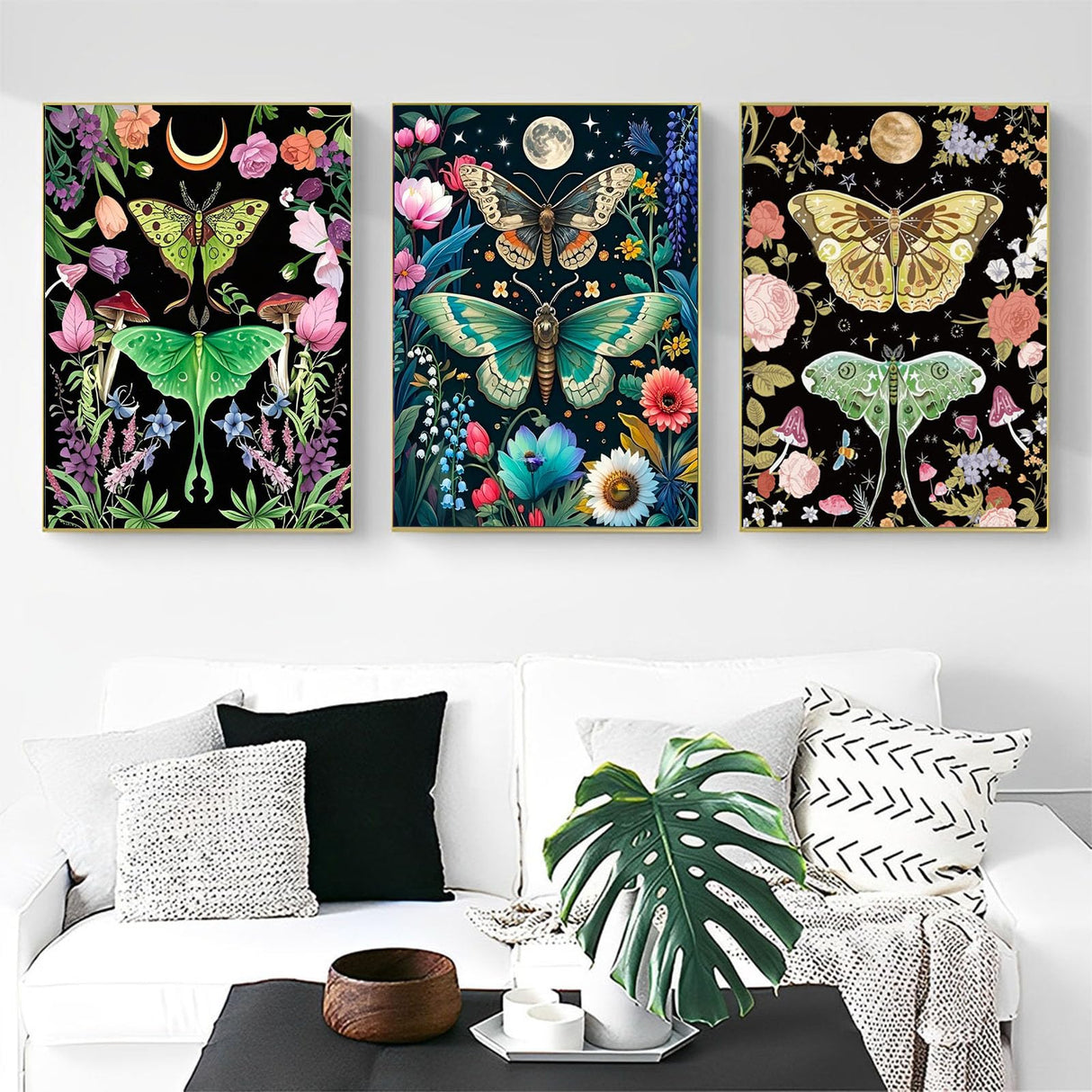 OFRKE Diamond Painting Kits for Adults,3 Pack Butterfly Moth Diamond Art for Beginners, Diamond Round 5D Full Drill Paint with Diamonds Pictures Gem Art Painting Kits DIY Crafts Kits 12x16inch OFRKE