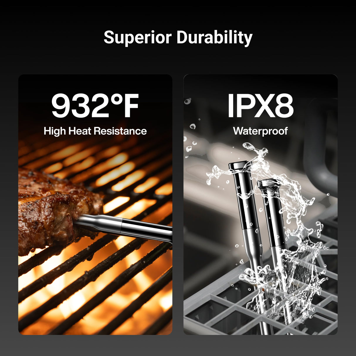 ThermoMaven Smart Bluetooth Wireless Meat Thermometer, 10X Enhanced Sub-1G Signal and Stability, Standalone Display Base, Certified Accuracy ±0.5°F, WiFi Unlimited Range for BBQ, Oven, Smoker, Grill ThermoMaven