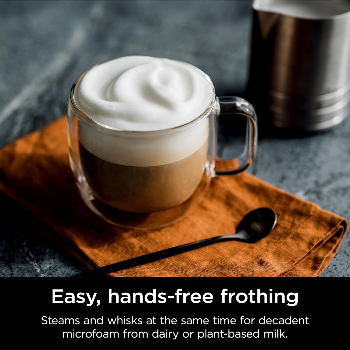 Ninja Espresso Machine, Luxe Café Premier Series, Drip Coffee Maker and Rapid Cold Brew, Integrated Grinder, Assisted Tamper, Hands-Free Frother, for Cappuccinos and Lattes, Dairy or Non-Dairy, ES601 Ninja