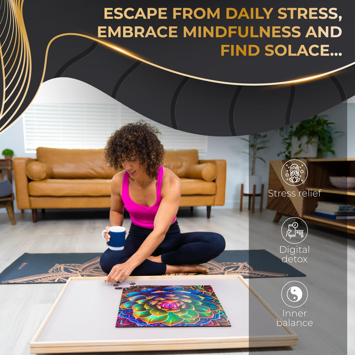 ZenChalet - Simply Succulent 500 Piece Jigsaw Puzzles - Giftable Wood Jigsaw Puzzles Adult - Distinctive Premium Gifts, Cool Puzzle Brain Teaser - Rompe Cabezas Adultos 500 ZenChalet