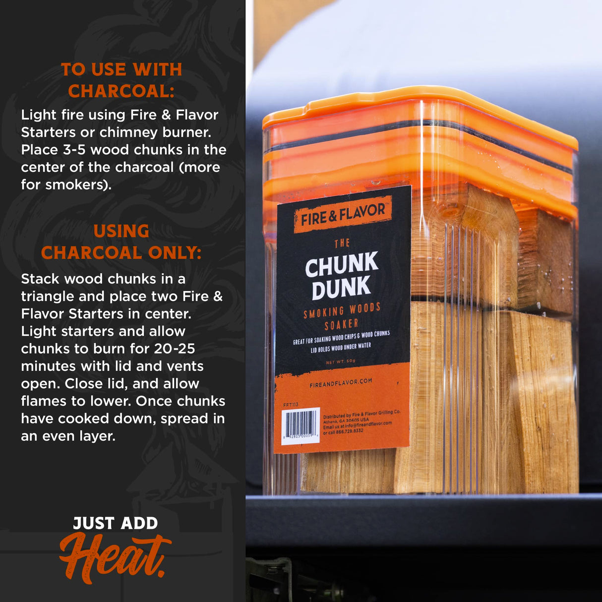 Fire & Flavor Hickory Wood Chunks for Smoking and Grilling - All-Natural, Long-Lasting with a Mildly Sweet Flavor - Large Chunk Wood Chips for Smokers,Red Fire & Flavor