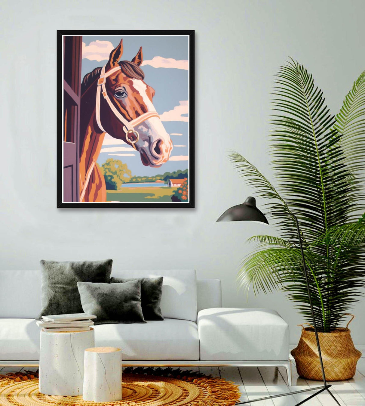 Bimkole DIY Oil painting of a horse Paint by Number Kits Animals on Canvas, Acrylic Paint Beginner Drawing Paintwork with Paintbrushes Perfect for Relaxation and Home Wall Decor Arts 16x20 inch Bimkole