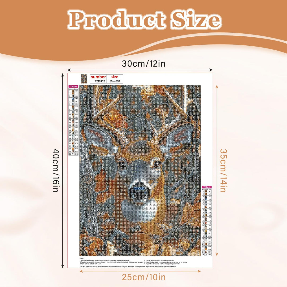 MAXBYE Deer Diamonds Painting Kits for Adults, Forest Deer Diamond Art Dots for Adults Beginners, 5D DIY Crystal Gem Art Painting with Diamonds Arts and Crafts for Wall Decor 12x16in MAXBYE