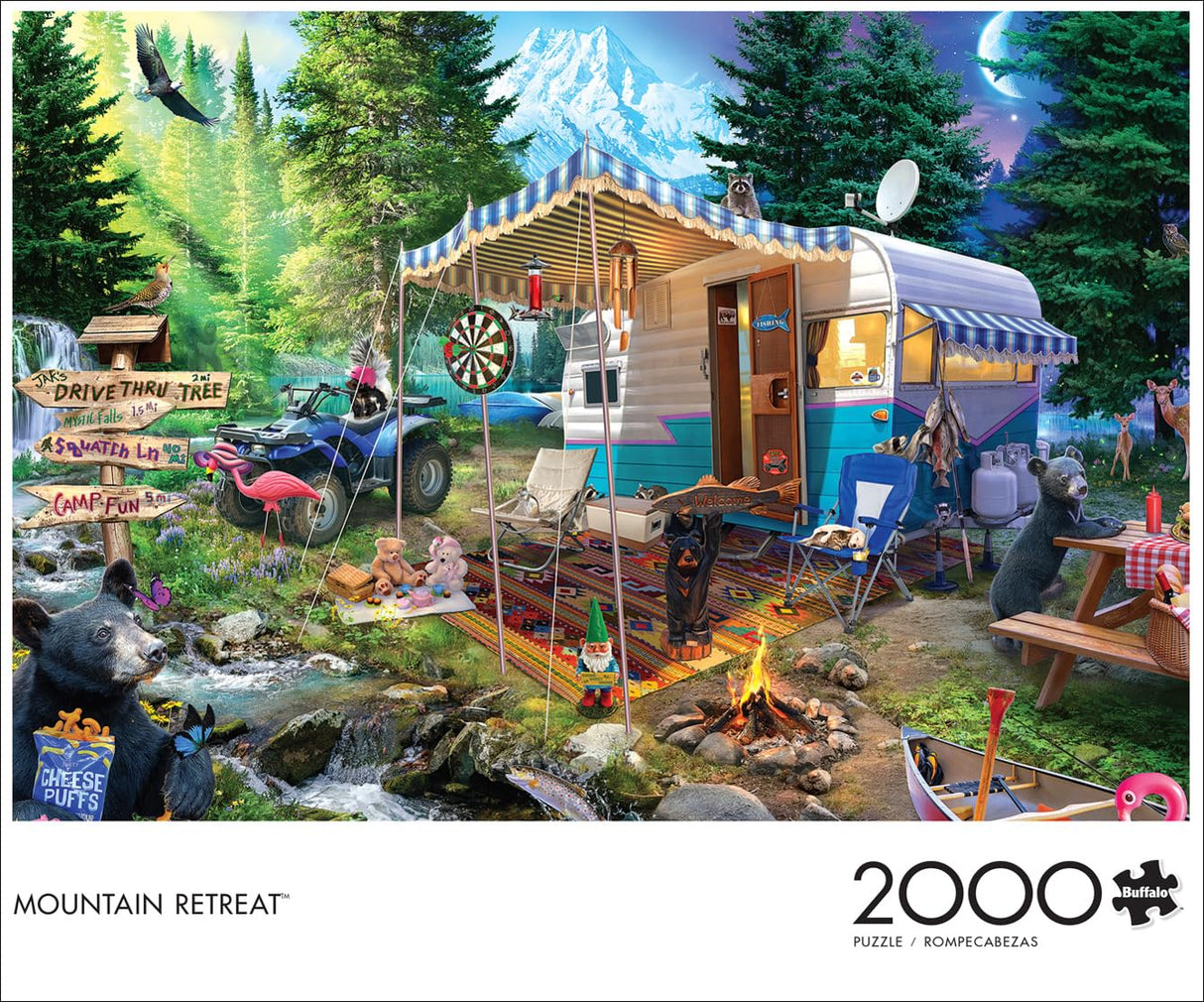 Buffalo Games - Mountain Retreat - 2000 Piece Jigsaw Puzzle for Adults Challenging Puzzle Perfect for Game Nights - Finished Size 38.50 x 26.50 Buffalo Games