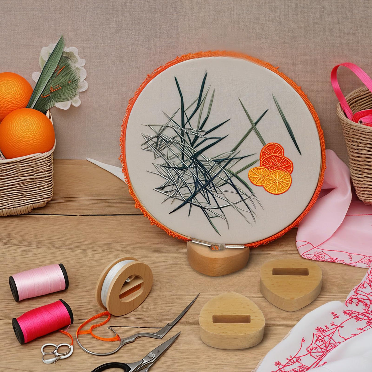 GeryVtee 6 Pcs Small Embroidery Hoop Stand Embroidery Hoop Display Stand Embroidery Frames for Display Embroidery Cross Stitch Hoop Accessories Decor (Triangle) GeryVtee