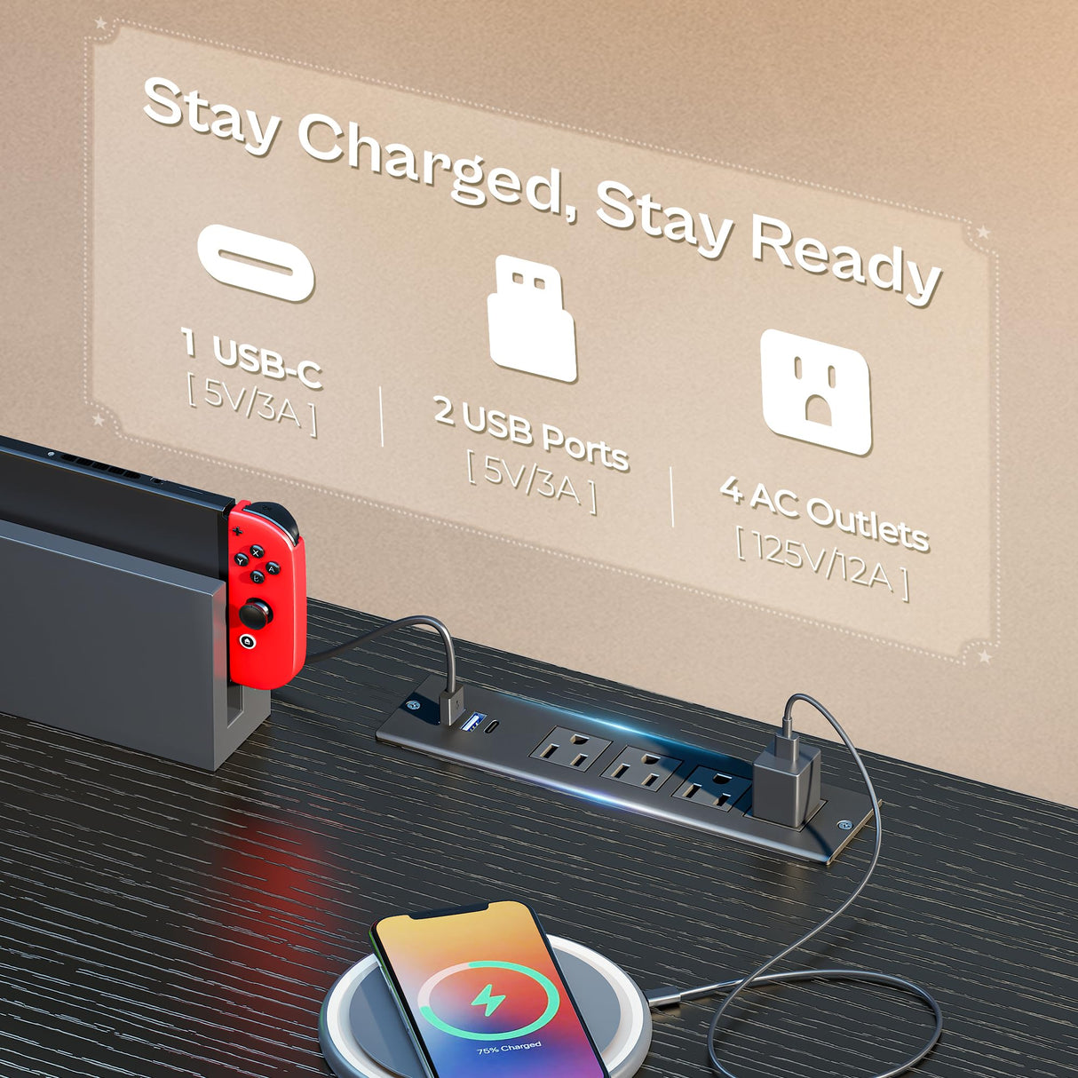 Huuger 70.9 Inch LED TV Stand Dresser with Power Outlets, USB-C Port and LED Lights, 10 Fabric Drawer Dresser for Bedroom, Long Entertainment Center for 75, 80 Inch TV, Open Shelves, PU Leather, Black Huuger