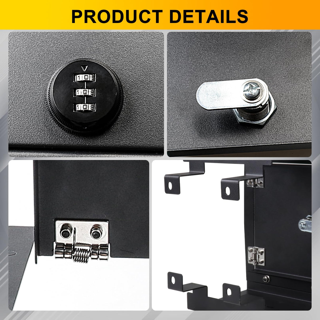 BESTAOO Center Console Gun Safe for Armrest Console Gun Vault Lock Security Storage Organizer Box Compatible with 2024 2025 Toyota Tacoma Car Safety Security Anti-Theft 3-Digit Locking Device Black BESTAOO