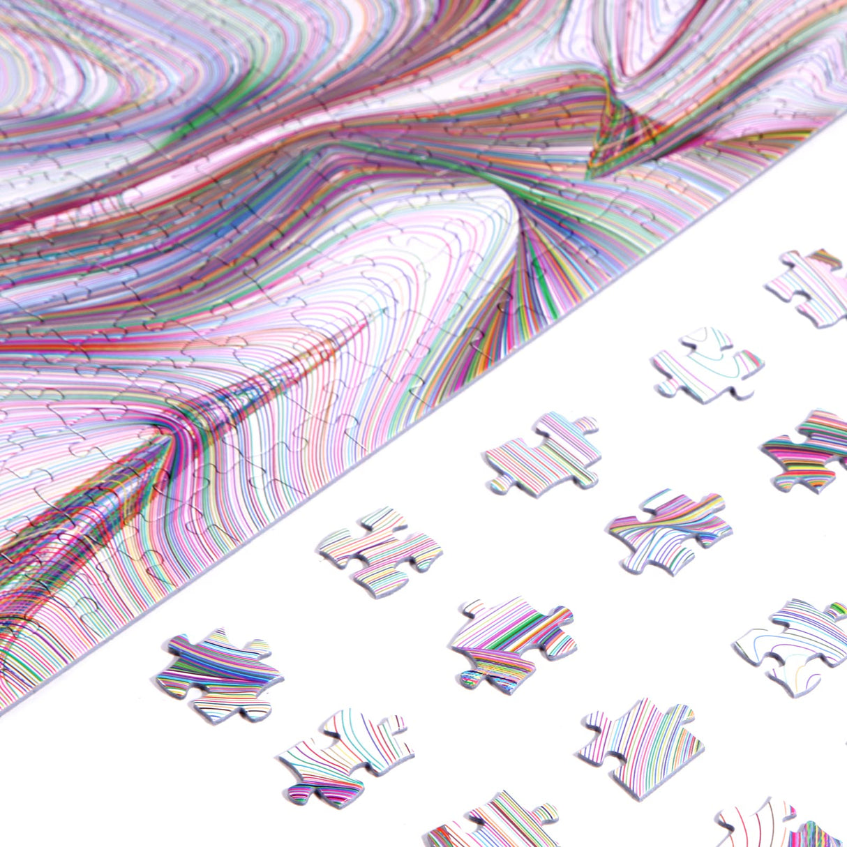 Bgraamiens Puzzle-Twisted Lines-1000 Pieces Rectangle Puzzle Color Challenge Jigsaw Puzzles for Adults and Kids(Twisted Lines) Bgraamiens