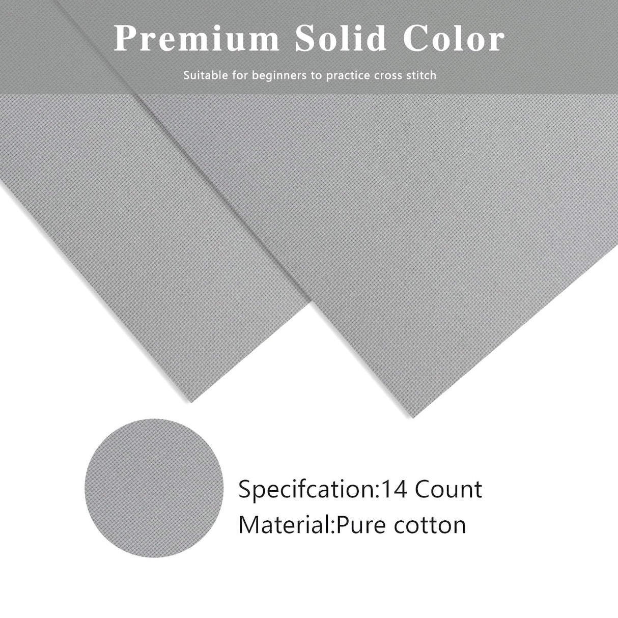 Zhenqing 14CT 12x12 Inch Aida Cloth 6-Pack (6 Colors) – Premium Cotton Cross Stitch Fabric for Beginners & Pros – Pre-Cut Squares for Embroidery, Needlework, DIY Crafts Zhenqing