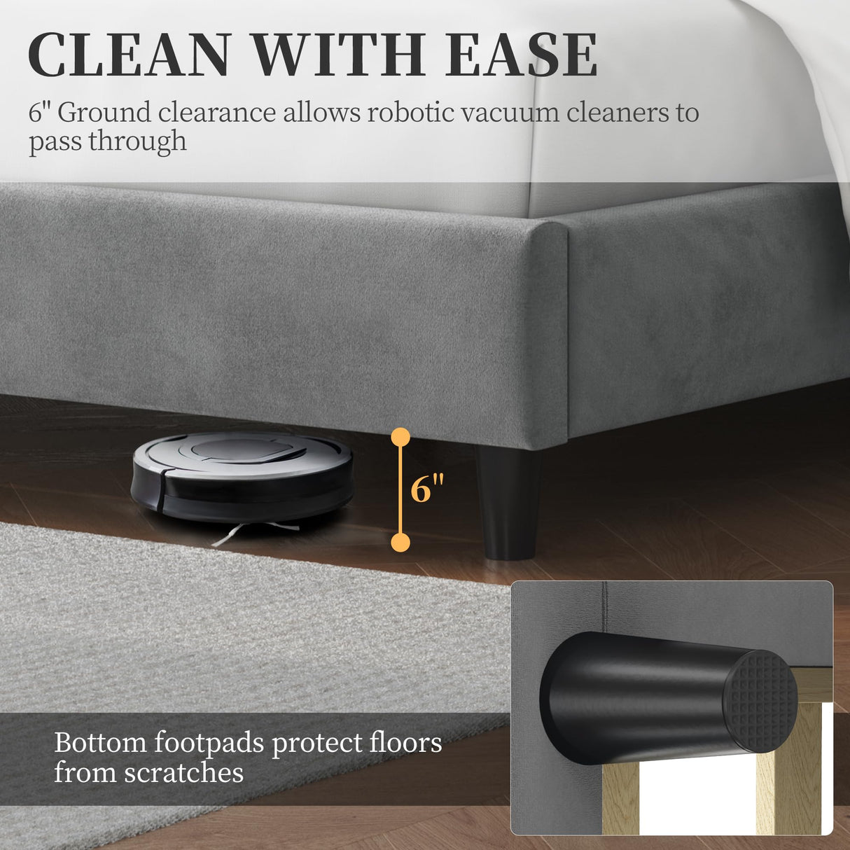 Yaheetech Twin Bed Frame Upholstered Platform Bed with Wing Side/Wooden Slat Support/Tufted Headboard with Wing Side/Mattress Foundation/No Box Spring Needed,Light Gray Twin Bed Yaheetech