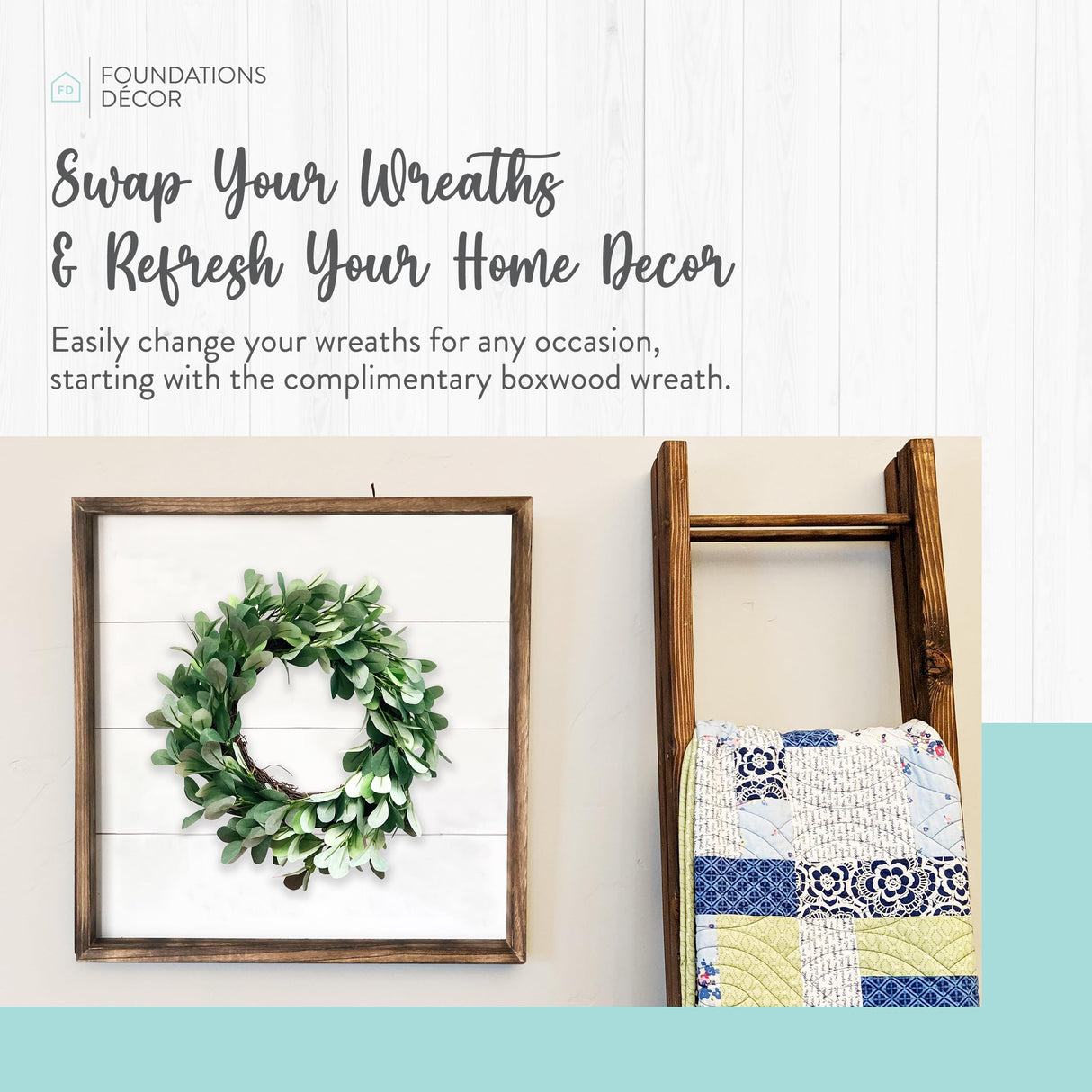 Small Wreath - Rustic Farmhouse Living Room Decor with Wreath Frame & Seasonal Wreaths - Stylish Home Wall Decor for Living Room, Entryway & Kitchen by Foundations Decor, Fall Foundations Decor