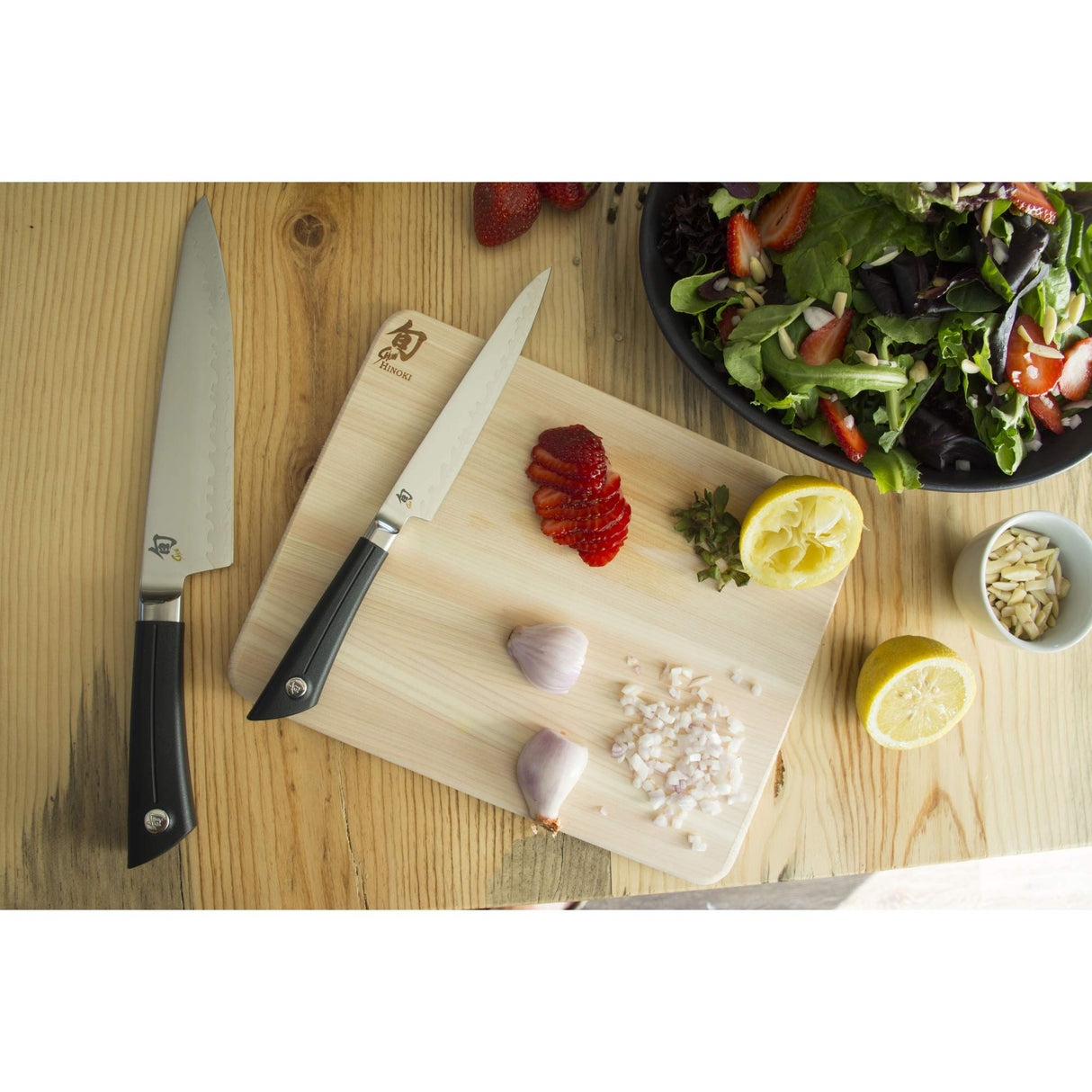 Shun Cutlery Medium Hinoki Cutting Board, 15.75" x 10.75" Medium Wood Cutting Board, Medium-Soft Wood Preserves Knife Edges, Authentic, Japanese Kitchen Cutting Board Shun