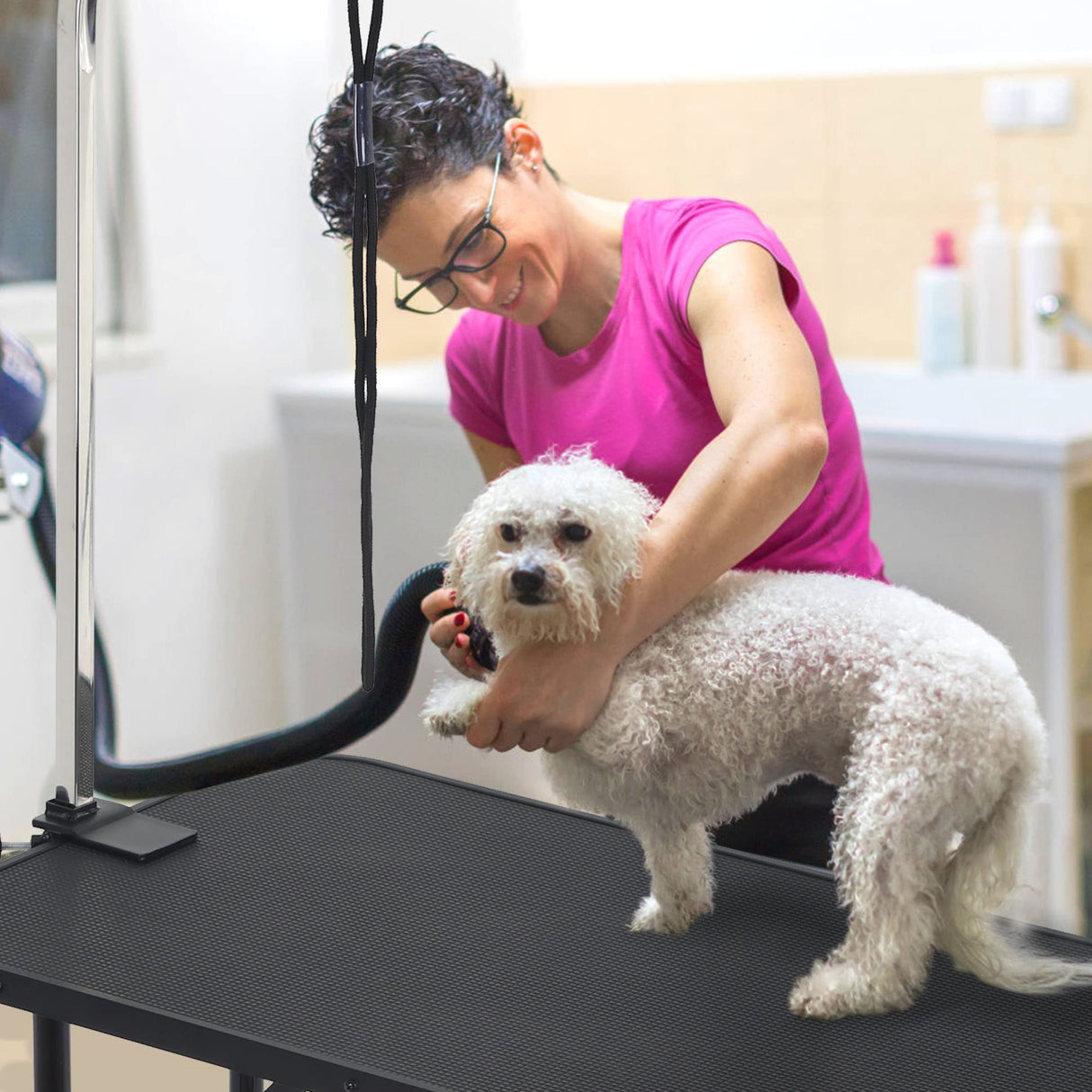 Dog Grooming Table for Dogs at Home, Dog Grooming Harness Pet Grooming Table Dog Grooming Table for Large Dogs Small Dog Grooming Tables Arm for Small Dogs Dog Washing Station Dog Grooming Sling Stand Capacmkseh