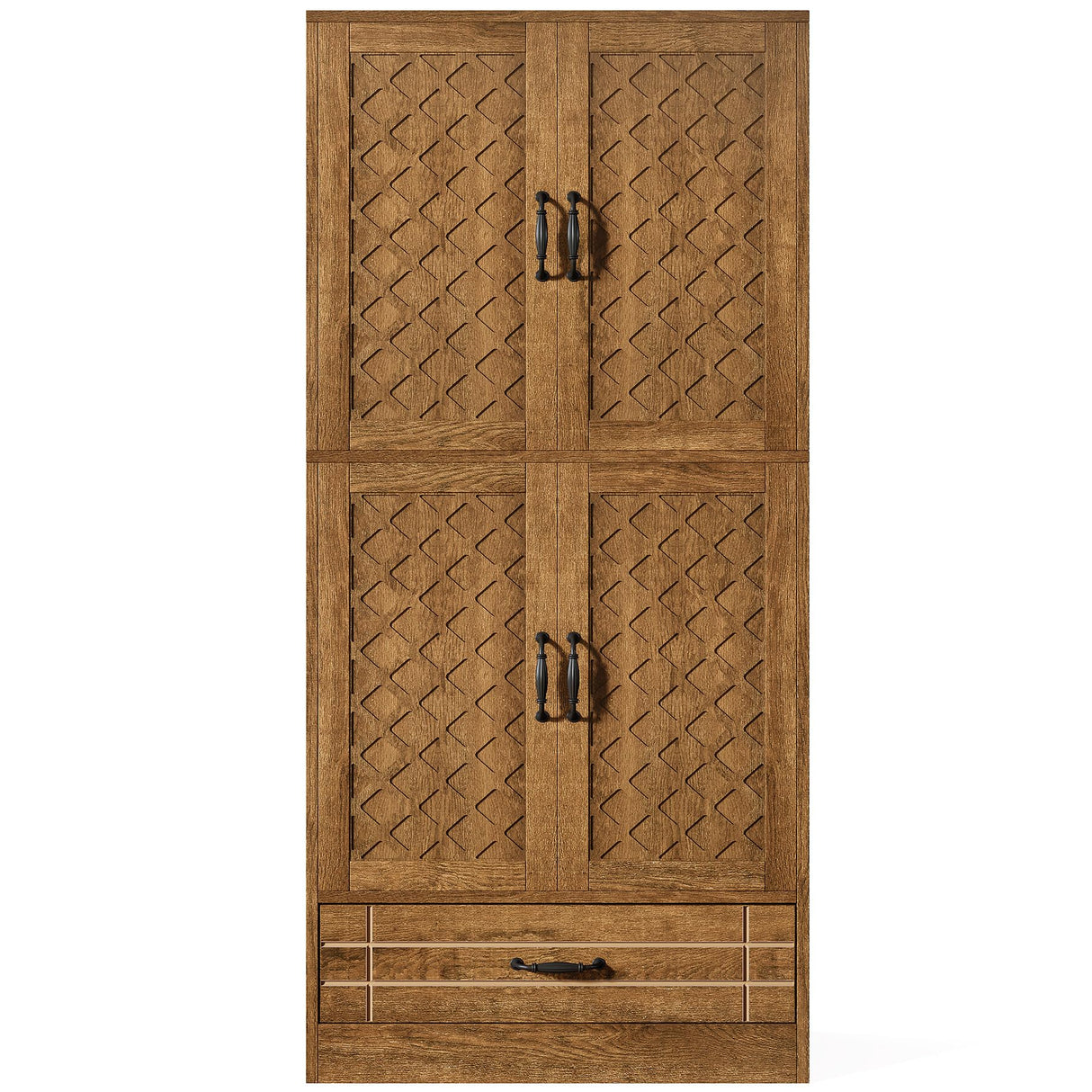 Tribesigns 70 Inches Bookshelf and Bookcase with Door, Wooden Farmhosue Tall Storage Cabinet with Drawer, Retro Enclosed Library Book Shelves for Home Office, Living Room (Rustic) Tribesigns