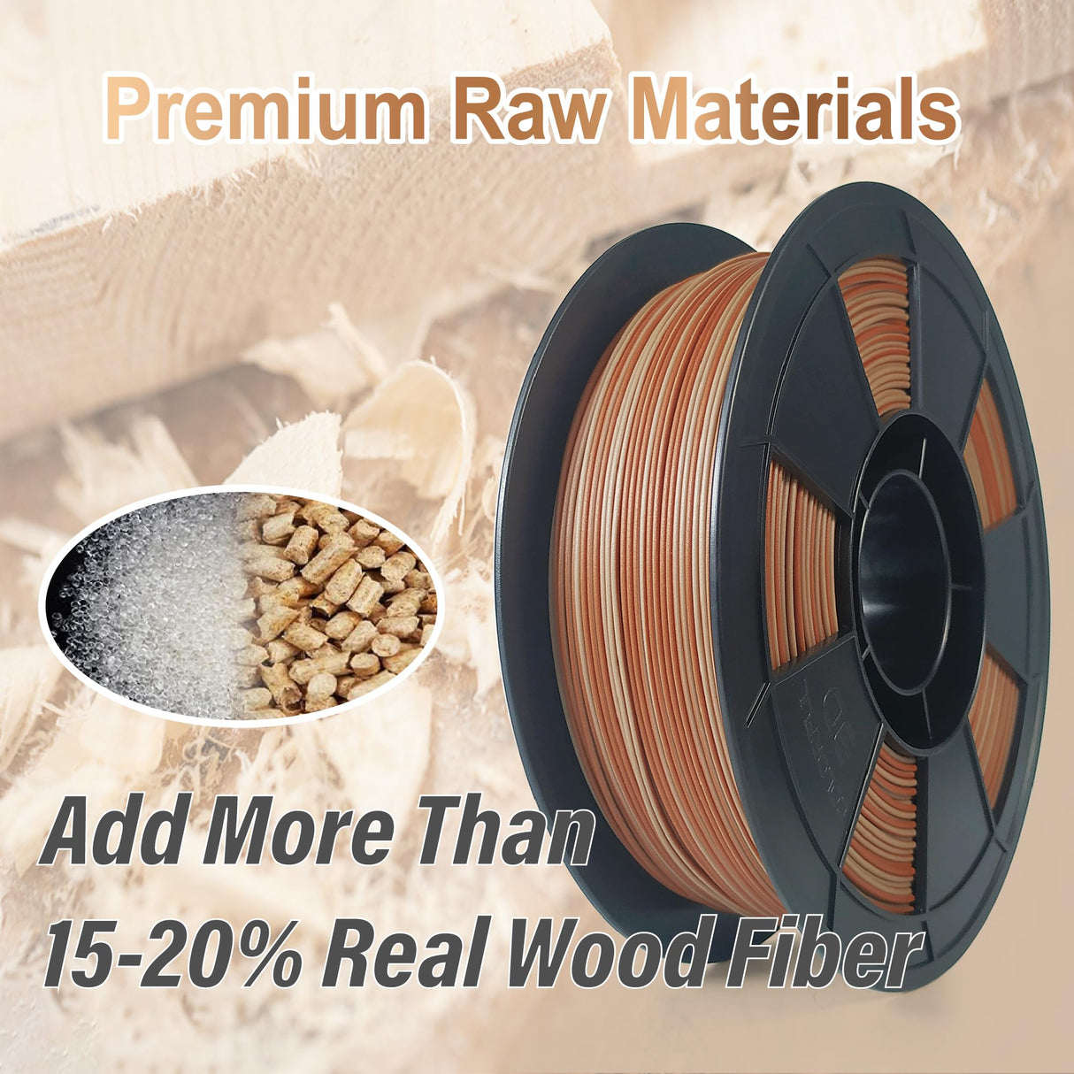 COLORFUL Wood Grain PLA 3D Printer Filament 1.75mm, Dual Color Filament with 20% Wood Fiber, 3D Printing PLA Filament Wood Grain Filament, 1kg Spool (2.2 lbs),Dimensional Accuracy +/- 0.05 mm colorful