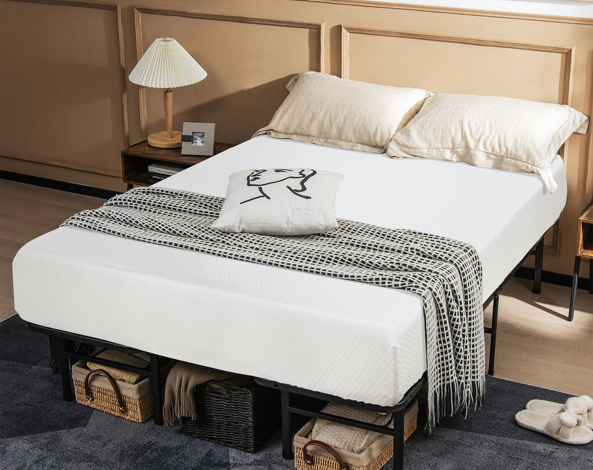 8 inch Queen Size Mattress with Cover, Cooling Gel Memory Foam Queen Mattress for a Cool Sleep & Pressure Relief, Medium Firm Mattress Pad Queen Mattresses, Bed in a Box, CertiPUR-US Certified Capacmkseh