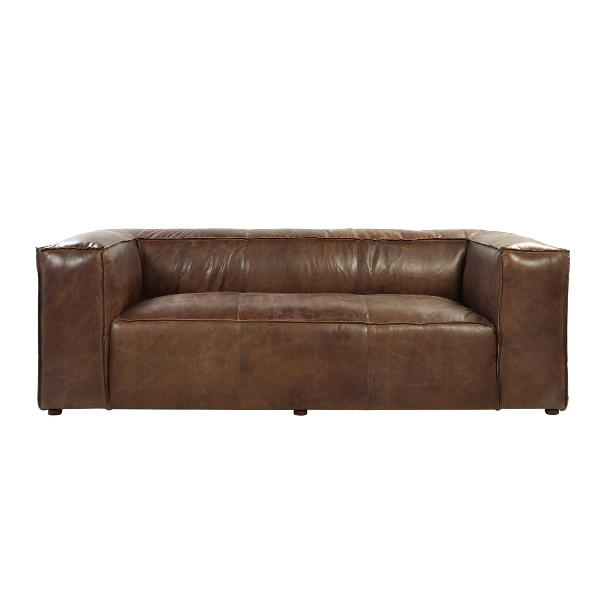 ACME Brancaster Sofa - - Retro Brown Top Grain Leather Acme