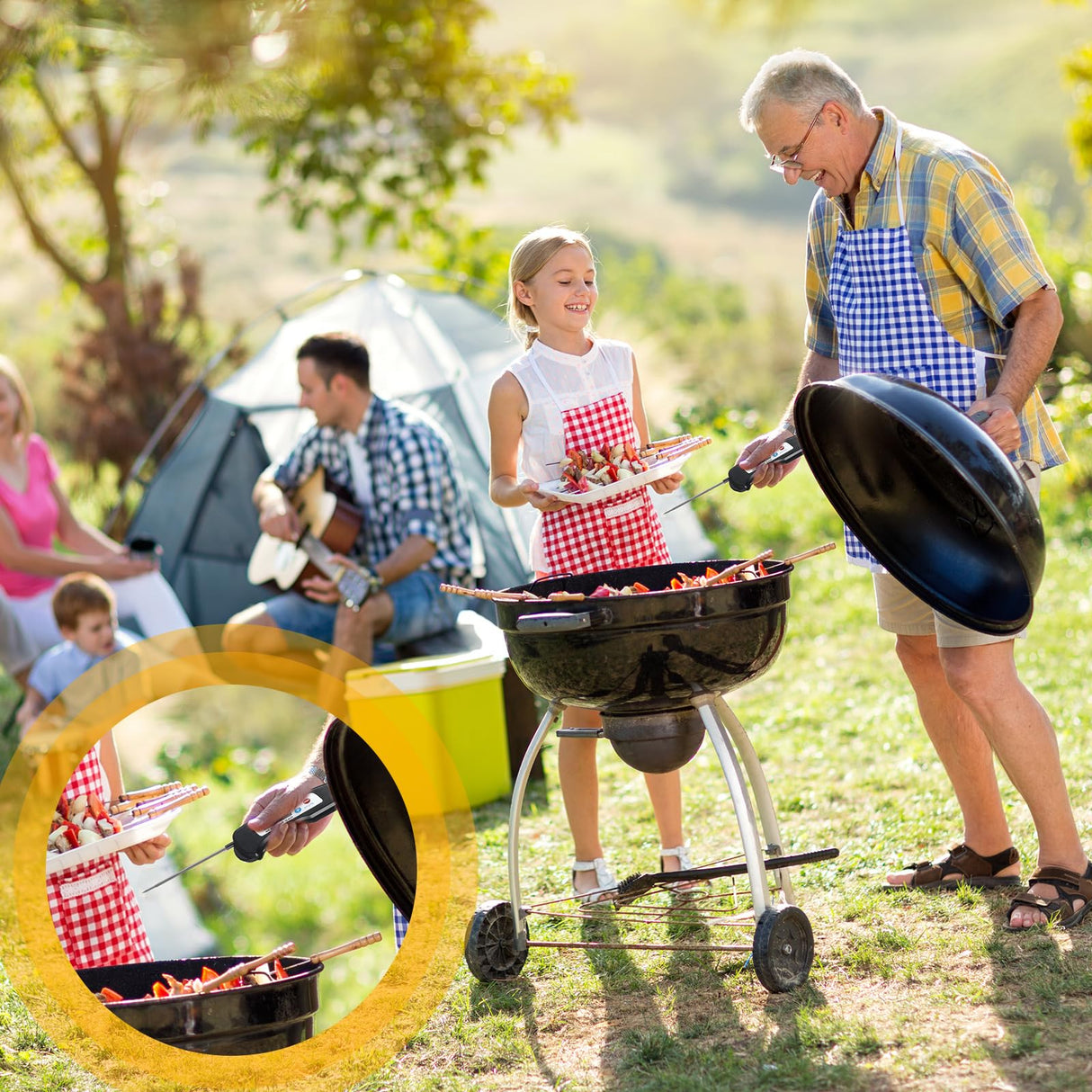 Xuhal 12 Pcs Digital Meat Thermometer with Probe Waterproof Instant Read Foldable Food Thermometer with Magnet for Kitchen Grilling Cooking Turkey Baking BBQ(Black, Red) Xuhal