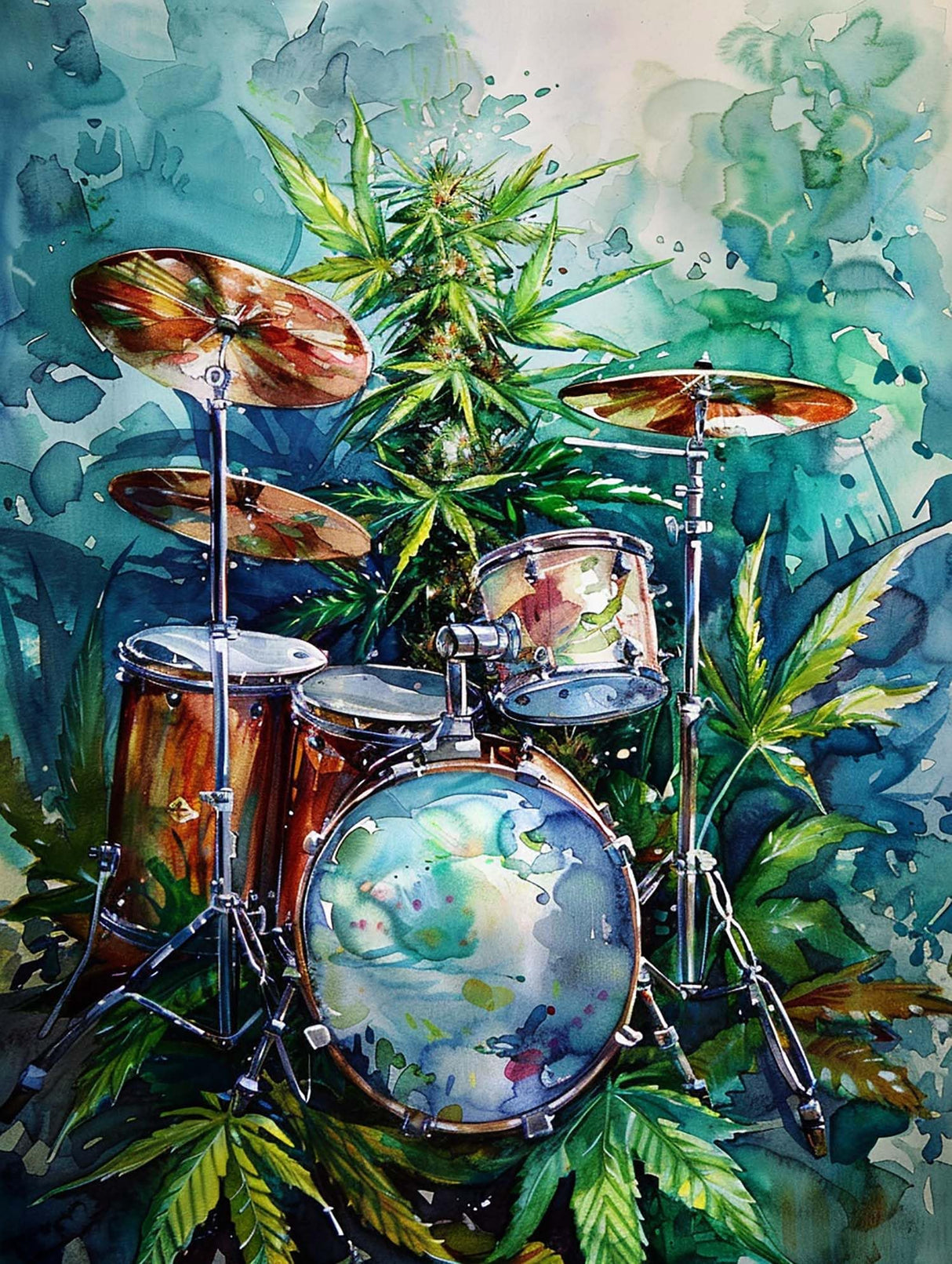 Kaliosy 5D Diamond Art Kits for Adults Drums by Number Kits, Diamond Painting Art Musical Instruments DIY Full Drill Crystal Craft Cross Stitch Embroidery Decoration (12x16 inch) 30x40 cm Kaliosy