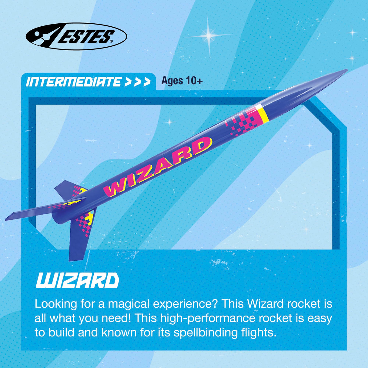 Estes 1292 Wizard Rocket-Building Kit, Intermediate Flying-Rocket-Model Kit for Ages 10+ Estes