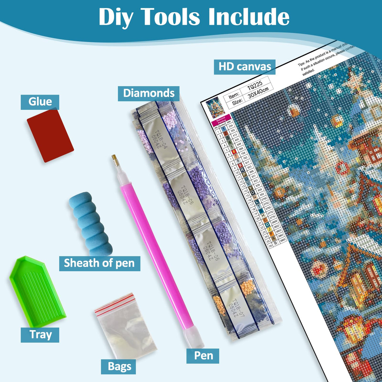 Christmas House Tree Ball Diamond Art Kits for Adults, 5D Diamond Painting Kits for Adults Beginners, DIY Full Round Drill Diamond Dot Painting Gem Art Kits for Adult, Home Wall Decor 11.8x15.7 Inch VCLKDIY