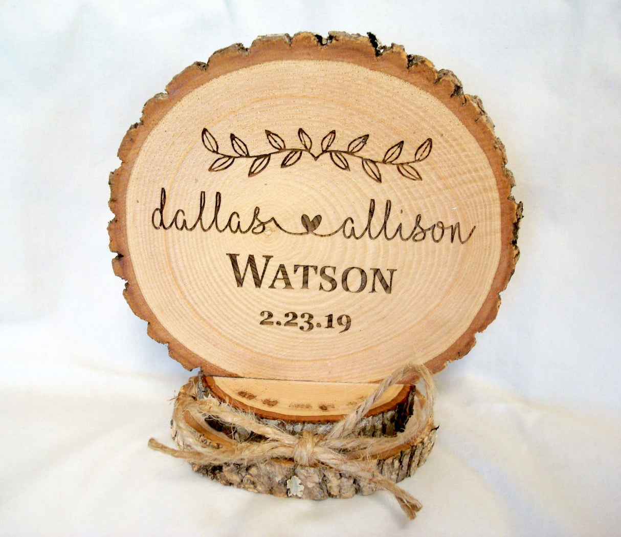 Rustic Wedding Cake Topper Handmade Wood Slices, Personalized Cake Top WoodArtSupply