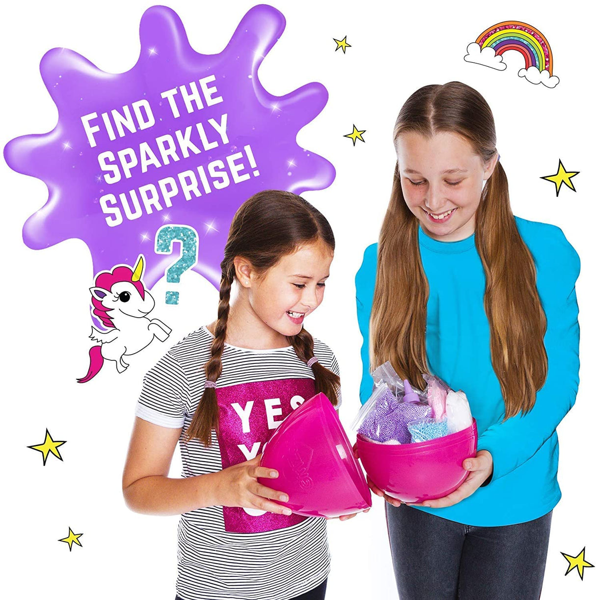 GirlZone Sparkly Unicorn Egg Surprise Slime Kit for Girls, Sensory Toys for Kids, Create Cloud Slime & Magical Unicorn Slime, Ideal Arts and Crafts Easter Gift for Kids Aged 7-12 Years Old GirlZone