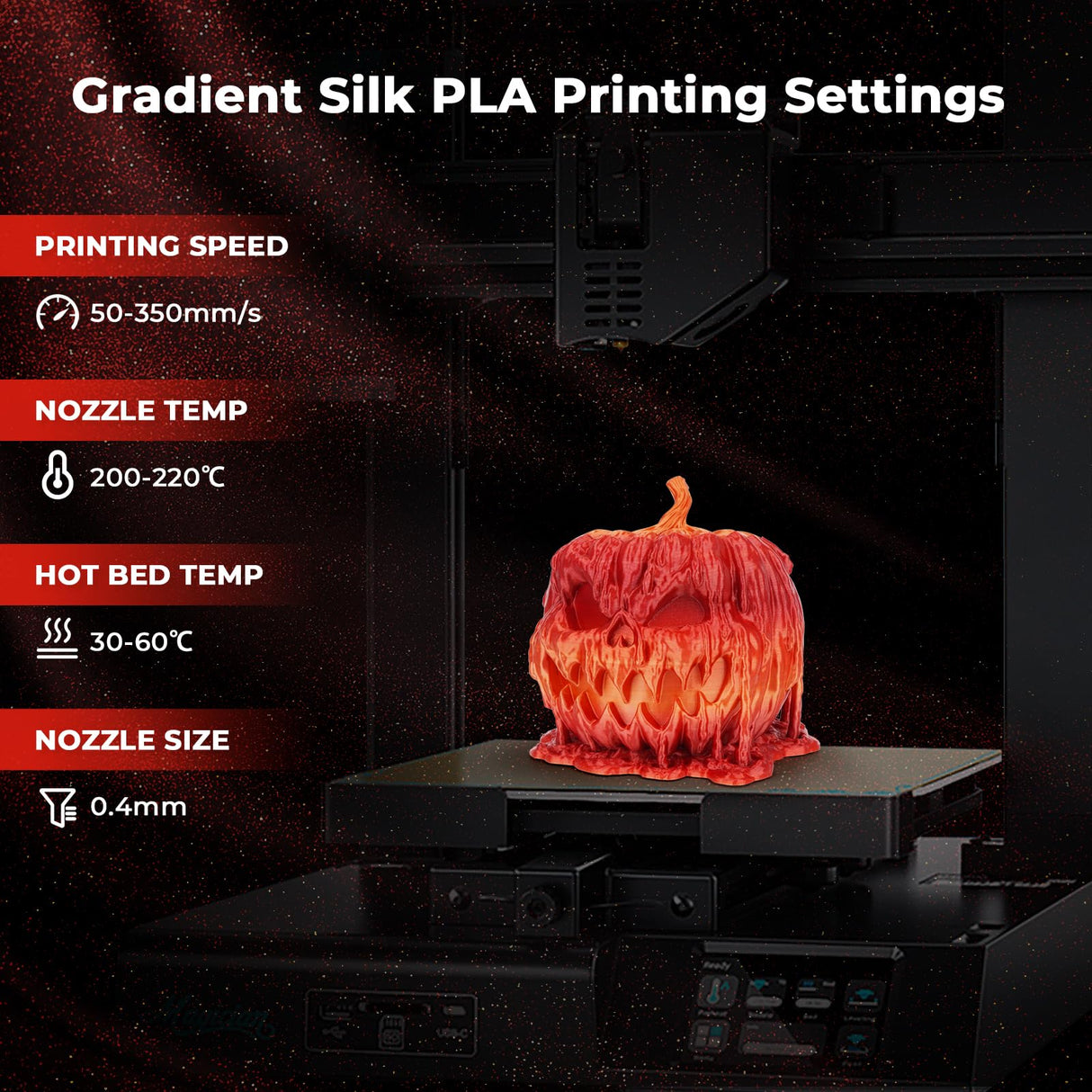 AMOLEN PLA 3D Printing Filament, PLA Filament 1.75mm Silk Shiny Filament Red Gold Filament, 3D Printer Gradient Pla Filament 1KG/2.2lb Compatible with 3D Printer and 3D Pen AMOLEN