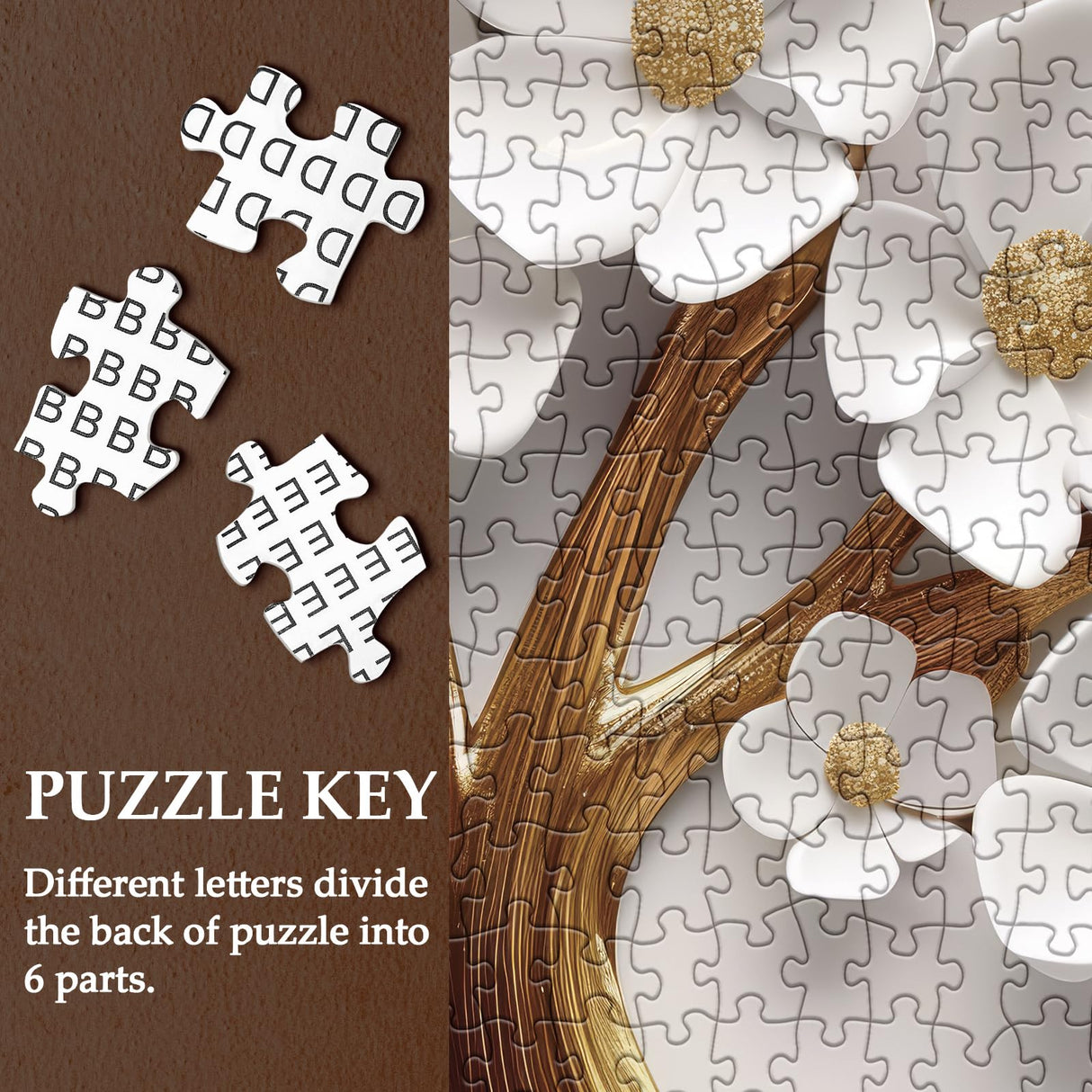 Flower Tree Puzzles for Adults 1000 Pieces Nature, Hard Floral Jigsaw Puzzle, Pretty Plant Orchid Puzzle BBOLDIN