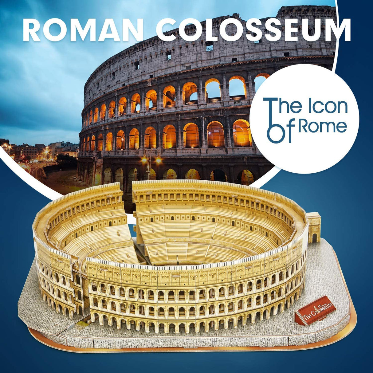 CubicFun 3D Puzzle for Adults Kids Rome Colosseum Jigsaw Italy Architecture Model Kits DIY Toys with Booklet Birthday Gift for Boys Girls Age 8+, 131 Pieces Valentine's Day Gift Easter Gifts Puzzles CubicFun
