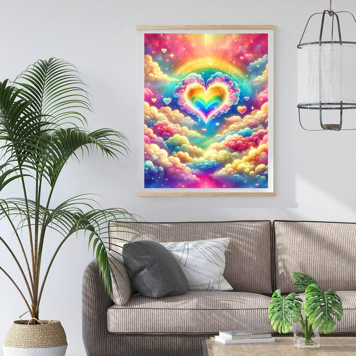 Axquilon Diamond Art Kits for Adults-Rainbow Heart 5D Diamond Painting Kits for Beginners- Round DIY Arts and Crafts Gem Art Kits for Home Decor Gift-12x16in Axquilon
