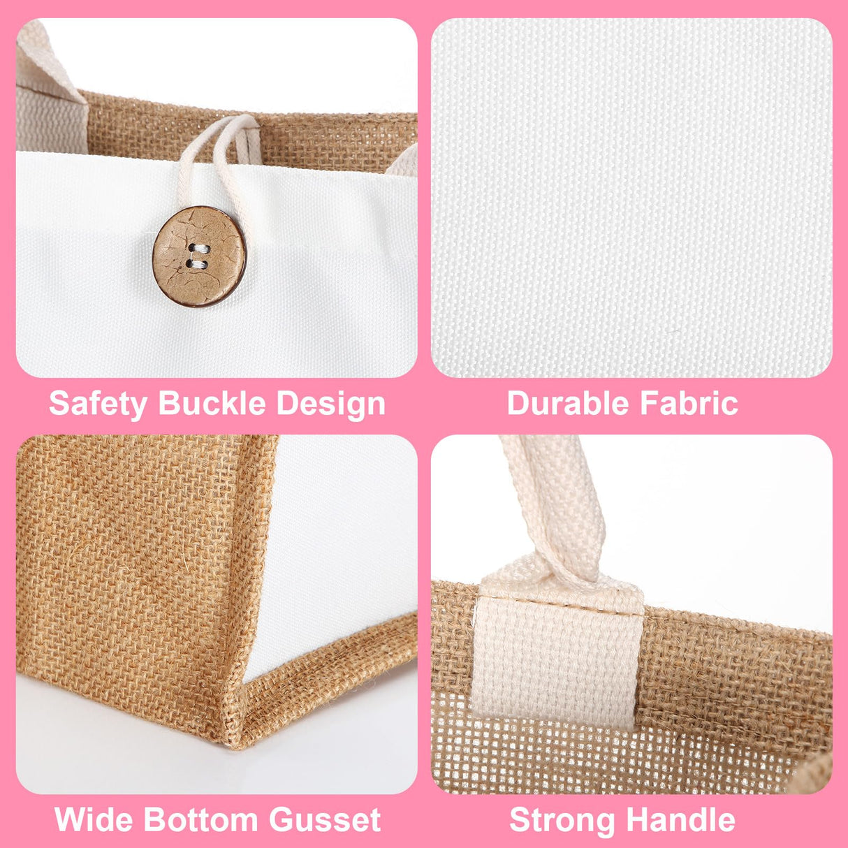 Sweetude 18 Pcs Sublimation Jute Tote Bag Burlap Beach Bag with Handles Reusable Blank DIY Canvas Gift Bag for Bridesmaid(Yellow) Sweetude